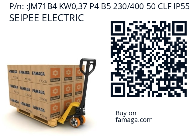   SEIPEE ELECTRIC JM71B4 KW0,37 P4 B5 230/400-50 CLF IP55