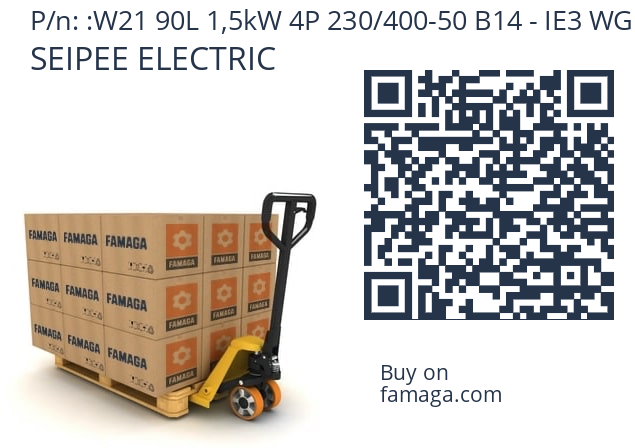   SEIPEE ELECTRIC W21 90L 1,5kW 4P 230/400-50 B14 - IE3 WG