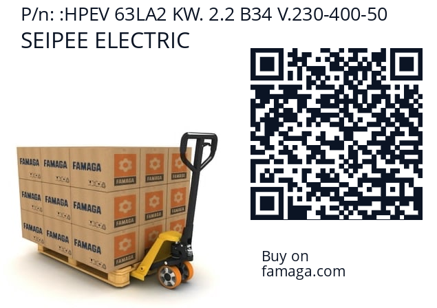   SEIPEE ELECTRIC HPEV 63LA2 KW. 2.2 B34 V.230-400-50